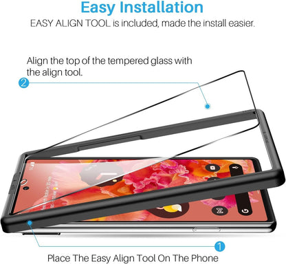 [2+2 Pack] LK Compatible for Google Pixel 6-2 Pack Tempered Glass Screen Protector + 2 Pack Camera Lens Screen Protector, Easy Installation 9H Hardness Anti-Scratch