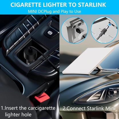 MAEZOE Starlink Mini 12V Adapter Car Charger, 3M/10FT Power Cable for Mini Starlink with Cigarette Lighter Plug Adapter, Heavy Duty 16AWG Waterproof DC Power Cord for Trucks and Cars