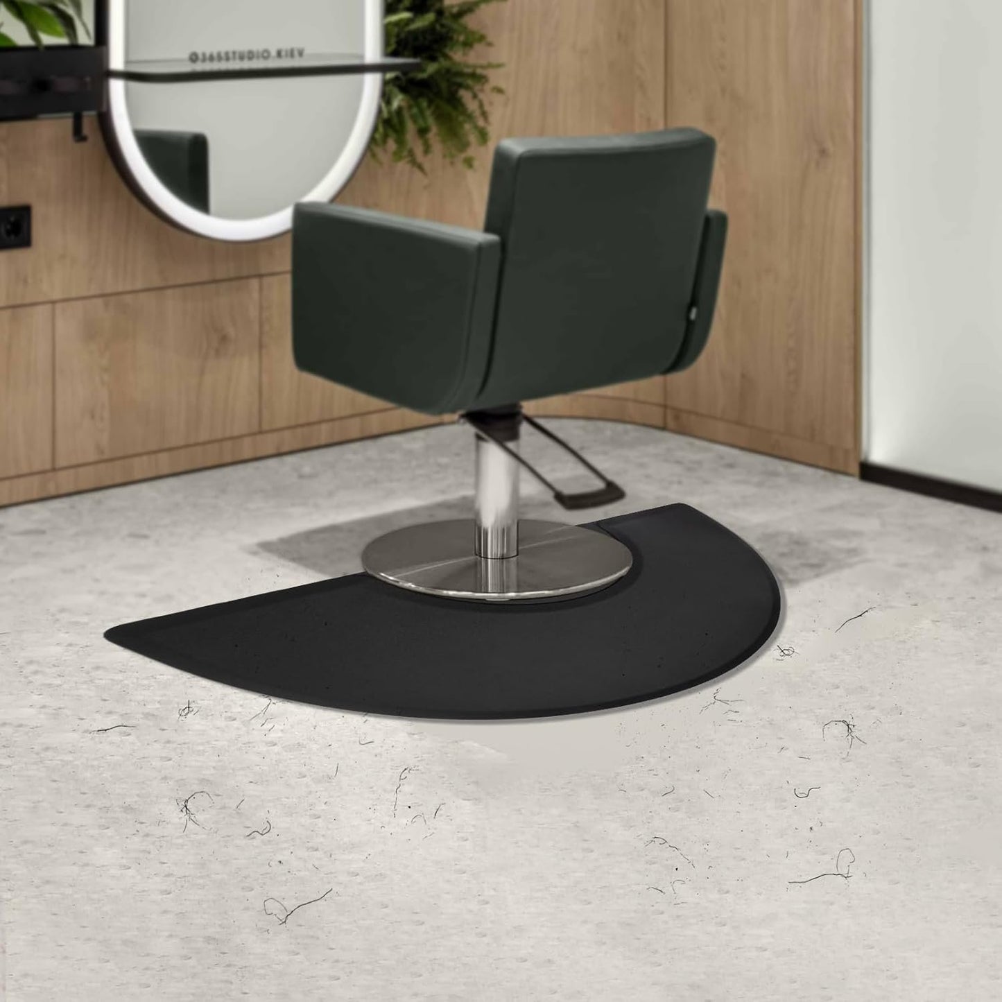 Ergonomic Salon Mat for Standing - Anti-Slip PU Flooring with Beveled Edges, Foldable Design, 18mm Thick, Hair Salon & Spa Use