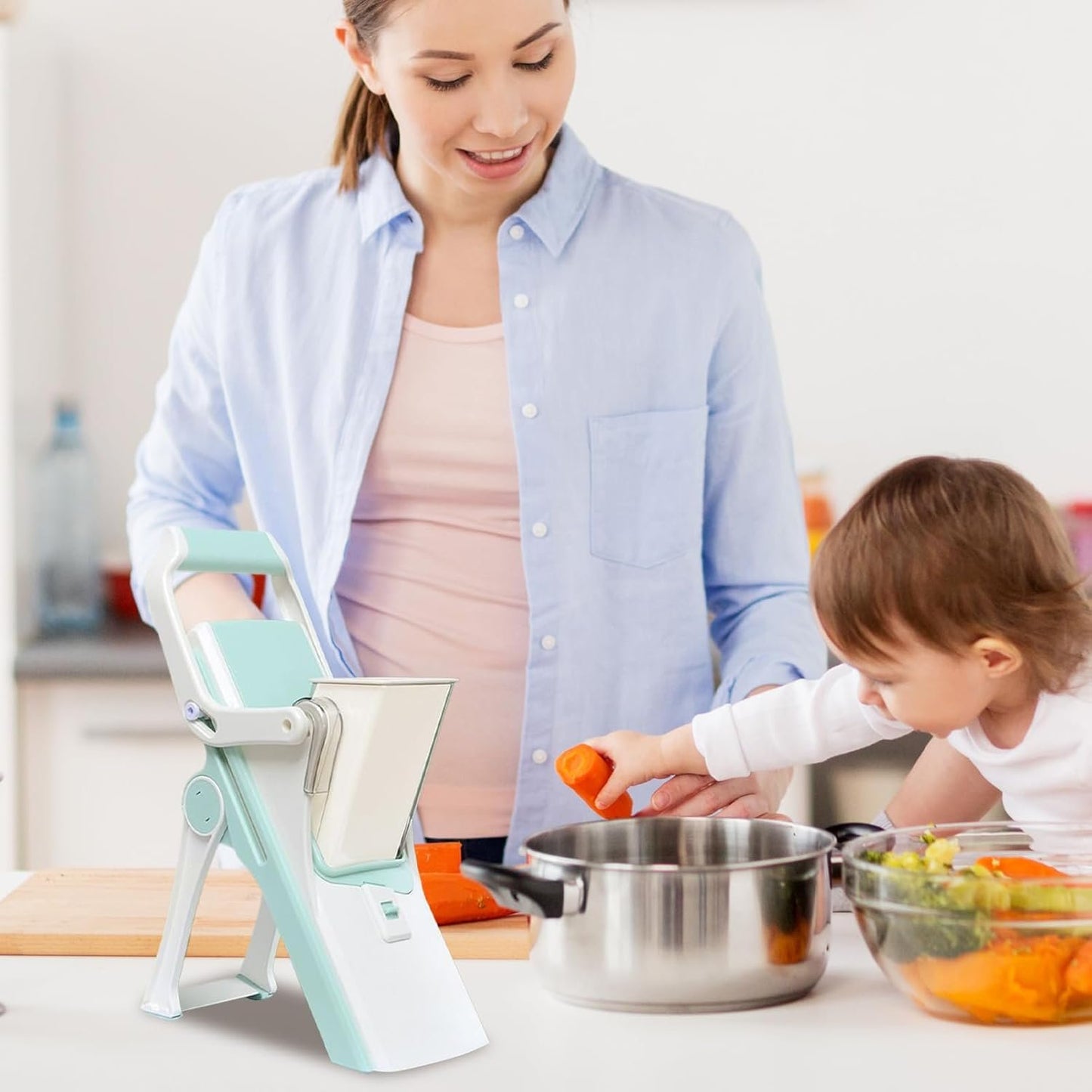 jamgeery Slicer Vegetable Cutter - Food Cutter Slicer - 5-in-1 Adjustable Kitchen Tools for Home Cutting Slicing Cooking Shredding Vegetable Fruit Salad Prep