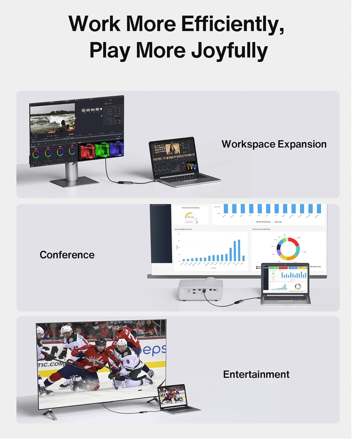 iVANKY Mini DisplayPort to HDMI Adapter, Super Slim Aluminum Shell & Nylon Braided, Thunderbolt 2 to HDMI Adapter Compatible for MacBook Air/Pro, Microsoft Surface Pro/Dock, Monitor, Projector-Grey