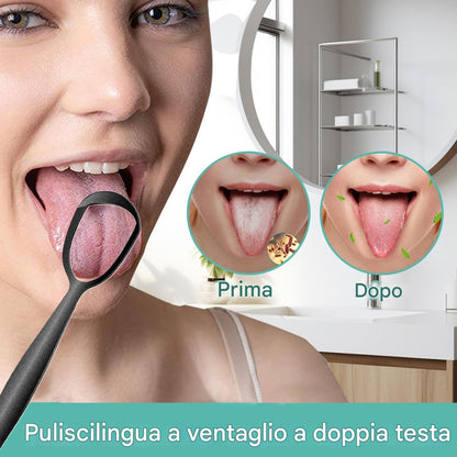 Tongue Scraper - Travel-friendly Tongue Scraper | Fan-Shaped Design Reduce Bad Breath Improve Oral Hygiene Daily Cleaning Travel-Friendly Oral Care | Stainless Steel Tongue Scraper For Family Use