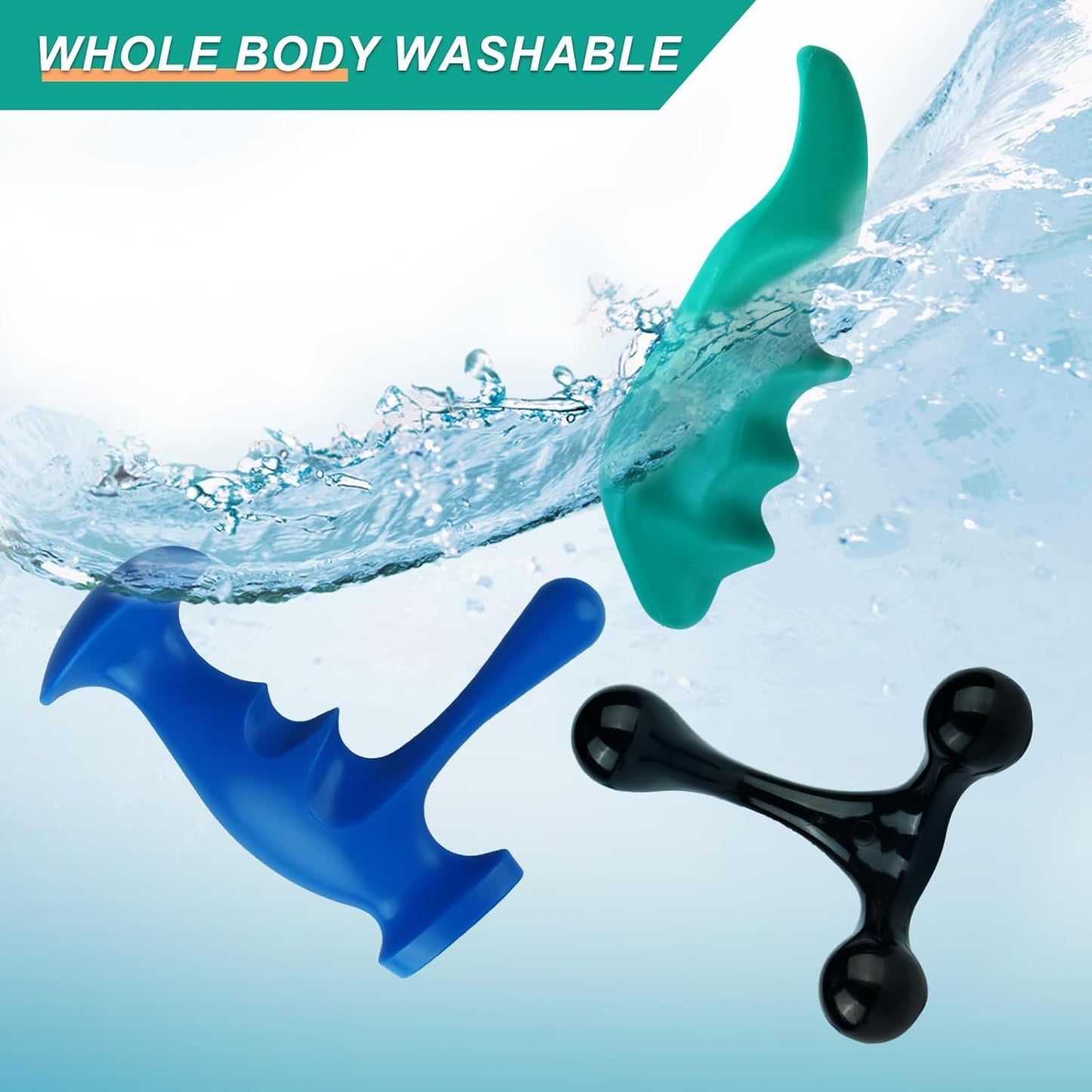 Aivwis Thumb Saver Massage Tool, 3-Legged Manual Trigger Point Tool for Deep Tissue, 3-in-1 Massage Set with Ergonomic Knobs, Muscle Recovery, Stress Relief & Back Pain