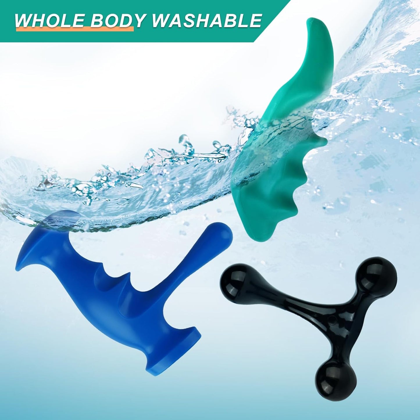 Aivwis Thumb Saver Massage Tool, Manual Trigger Point Massage Tool and 3-Legged Massage Knobs, for Full Body Deep Tissue Massage, Stress Relief and Muscle Recovery