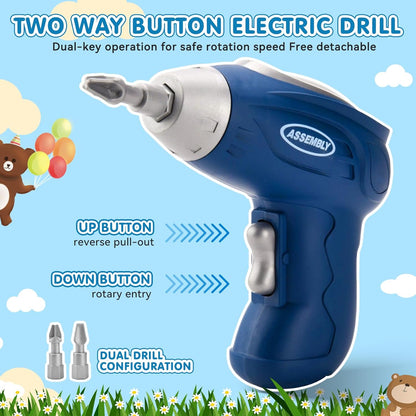 DAOUZL Montessori Toys, Montessori Toy Box with Drill, Magic Box of Montessori Toys, Magic Montessori Play Toolbo Toy Box for Children 3 4 5 Years (A)