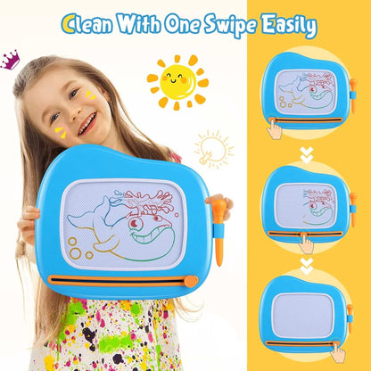 Smasiagon Toddler Toys 1-2 Year Old Boys - Magnetic Drawing Doodle Board for Kids - Learning Educational Toys for 1 2 3 Year Old Baby Boy Birthday (Blue)