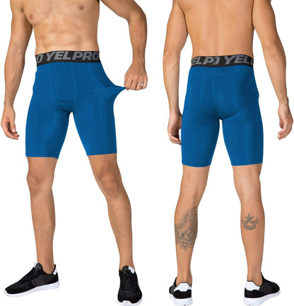 SPVISE Compression Shorts Men 1/3 Pack, Dry Fit Compression Underwear Spandex Running Shorts, Workout Athletic Shorts Pocket