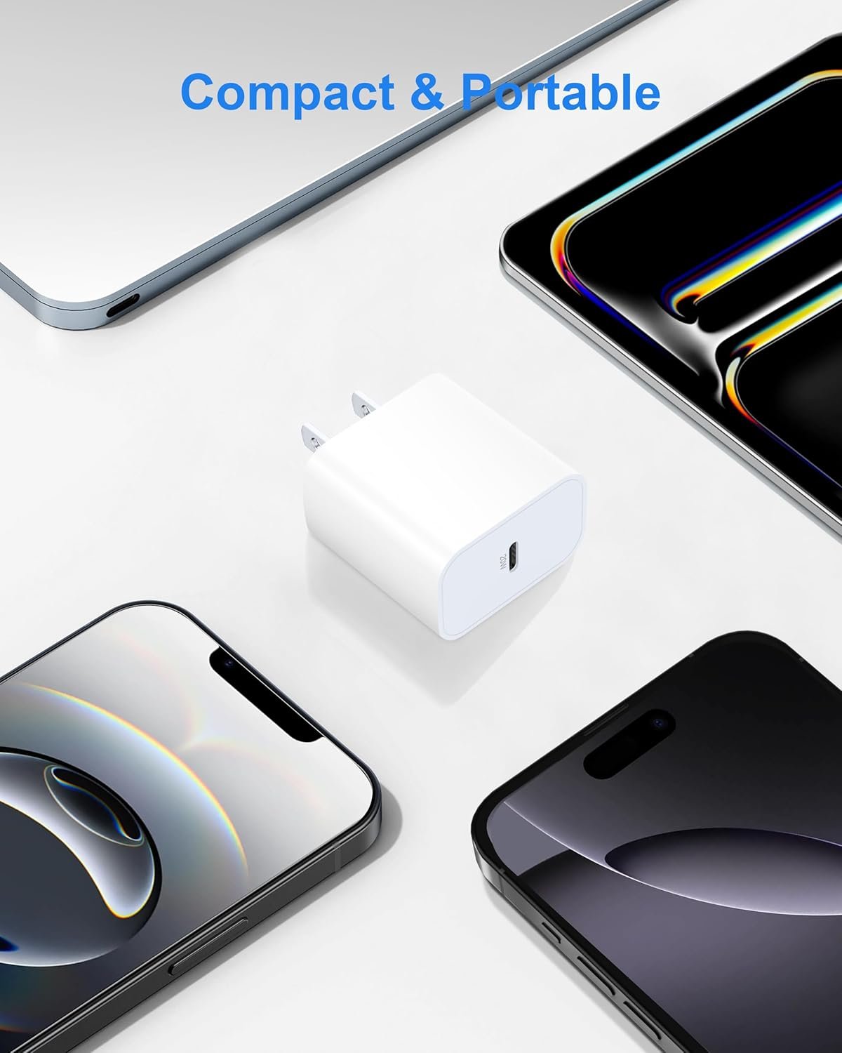 for iPhone 16/15 Pro Max Charger, 20W Fast Charging USB C Charger Block Wall Power Adapter + 6FT USB-C Cable for iPhone 16 Pro Max Plus 16e, iPhone 15 Pro Max, iPad Pro 12.9/11/13 inch, Air 4/5