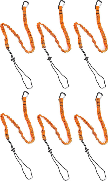 6PCS Safety Tool Lanyard with Carabiner Clip - Retractable Lanyard Bungee Chord Tools