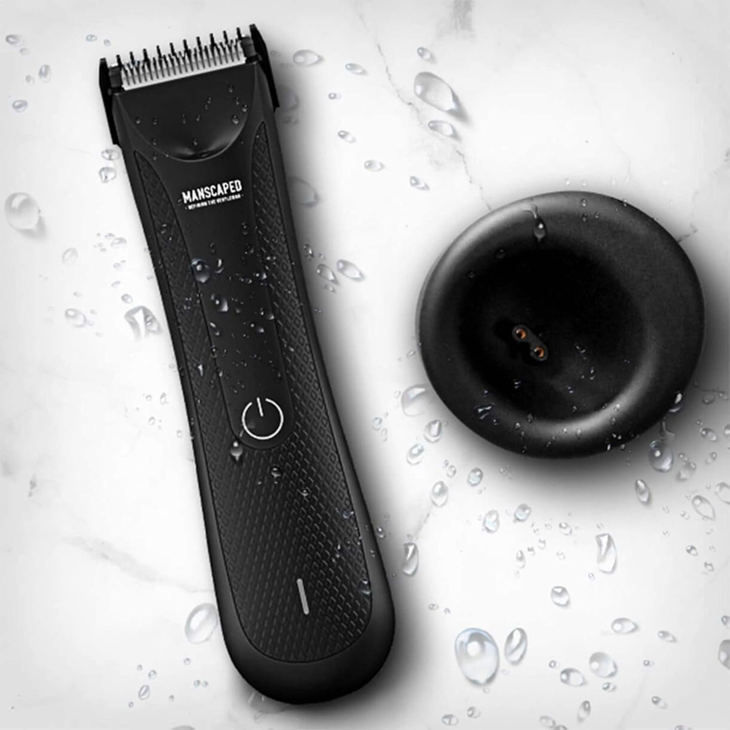 MANSCAPED® Electric Groin Hair Trimmer, The Lawn Mower® 3.0, Replaceable Ceramic Blade Heads, Waterproof Wet/Dry Clippers, Standing Recharge Dock, Ultimate Male Hygiene Razor