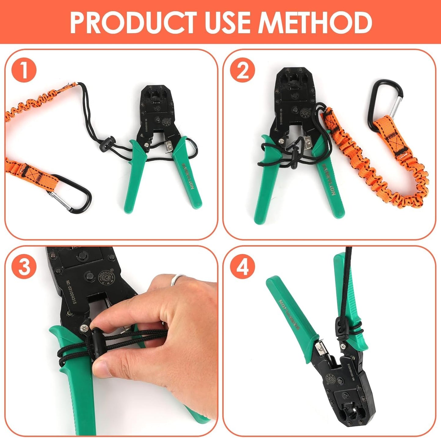 5PCS Retractable Tool Lanyards Reflective Safety Tool Leash with Aluminum Buckle Adjustable Loop End Shock Absorbing Tool Fall Protection Equipment, 23.6inch