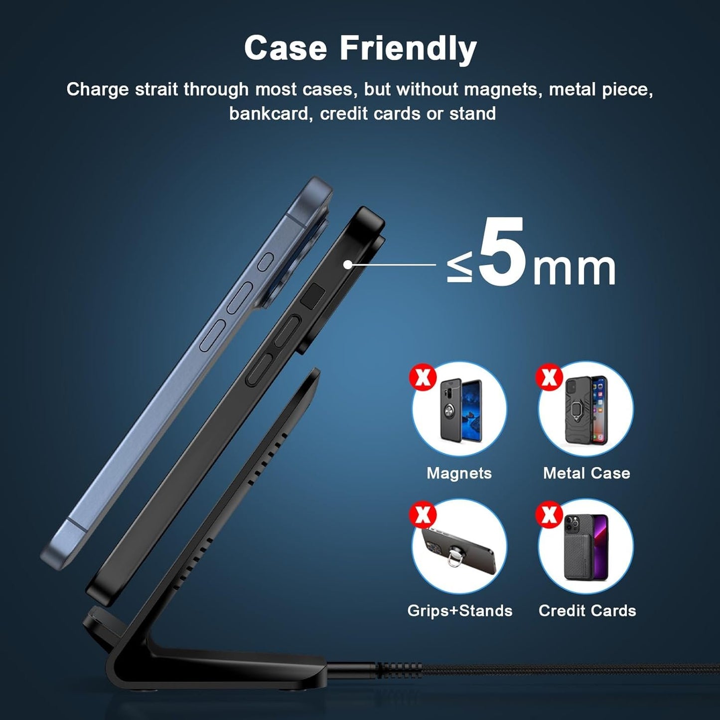 Pixel 9 Pro Wireless Charger Stand Fast Charging for Google Pixel 9/8 Pro/8/7 Pro/7/6 Pro/6/5/4 XL/4/3 XL/2 XL,15W Fast Wireless Charging Station for iPhone 16e 16 15 14 13 12,Samsung S25 S24 S23 S22