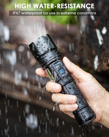 Sigoobal Flashlights High Lumens Rechargeable, 990000 Lumens Bright Flash Light, Powerful LED Flashlights, 15h Runtime, IPX7 Waterproof Flashlights for Home, Camping, 7 Modes
