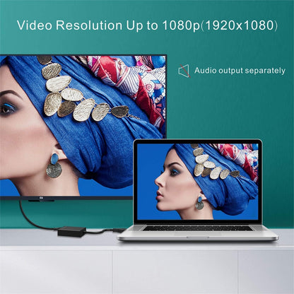 USB to HDMI Adapter,ABLEWE USB 3.0/2.0 to HDMI 1080P Video Graphics Cable Converter with Audio for PC Laptop Projector HDTV Compatible with Windows XP 7/8/8.1/10[Mac OS not Supported]