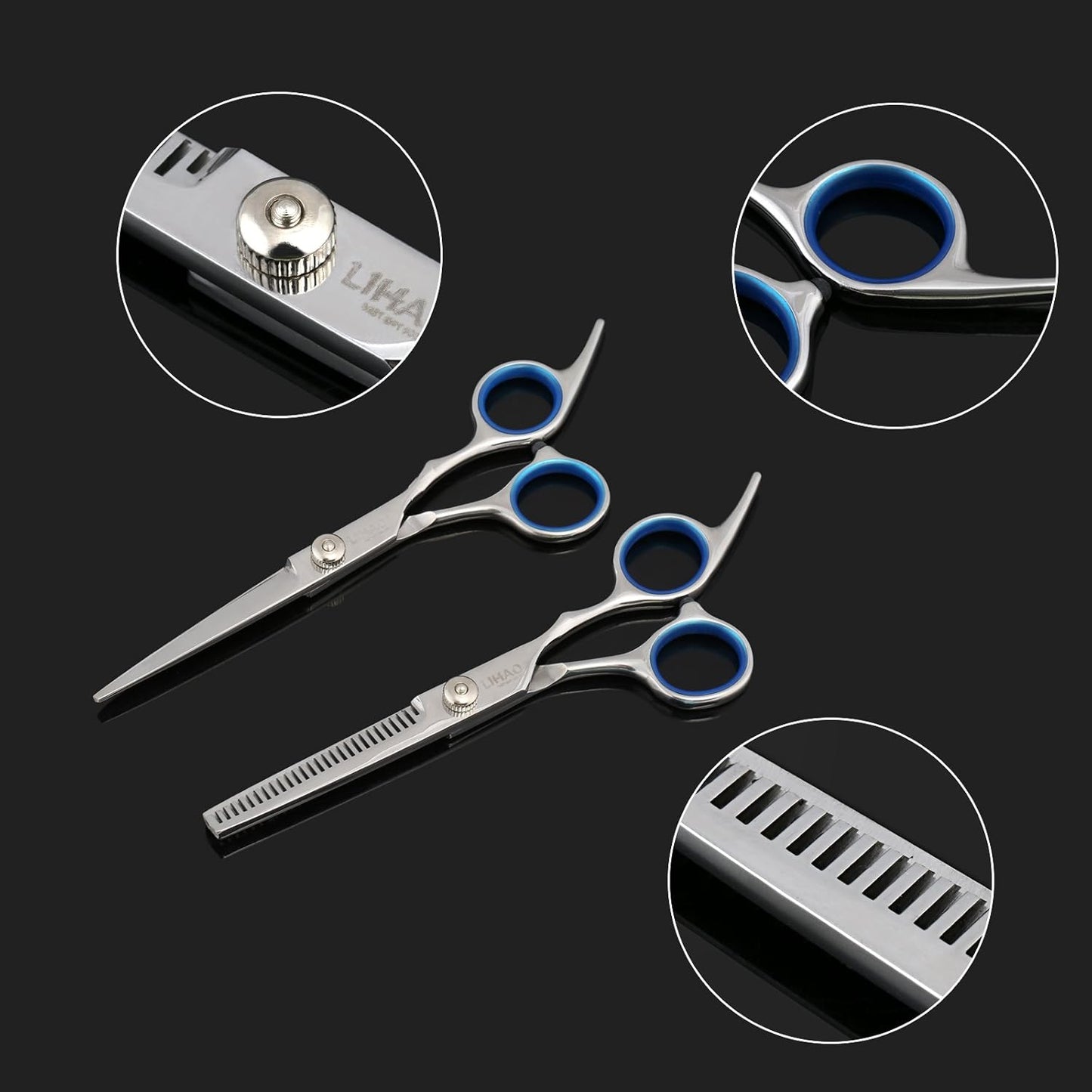 Set of Professional Hairdressing Scissors Hair Scissors with a Case (Set of 6)