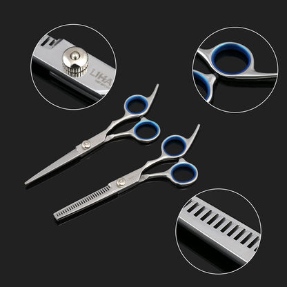 Set of Professional Hairdressing Scissors Hair Scissors with a Case (Set of 6)