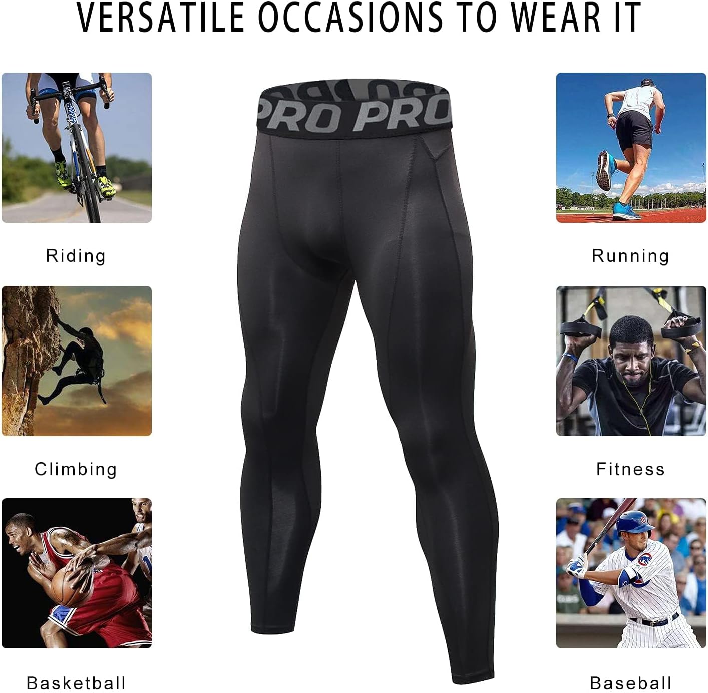 Lanbaosi Mens Thermal Underwear Pants Compression Long Johns for Men Winter Warm Base Layer Bottom Workout Gear for Cold Weather