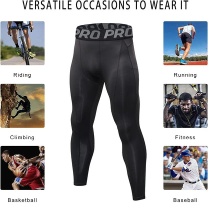 Lanbaosi Mens Thermal Underwear Pants Compression Long Johns for Men Winter Warm Base Layer Bottom Workout Gear for Cold Weather