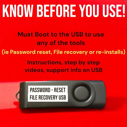 Bootable All-in-One PC Repair & Recovery 64GB USB – Windows Password Reset, File Recovery, Virus Removal, Bootable Tech Toolkit – Works with Windows 11/10/8/7 – Windows 10 & 11 Re-Install Images