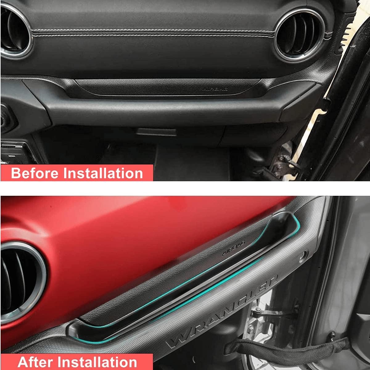 Jeep Wrangler JL Grab Tray Passenger Organizer Storage Compartment Tray Organizer Grab Handle Box Compatible with 2018-2021 Jeep Wrangler JL JLU &2020 Jeep Gladiator JT, Interior Accessories