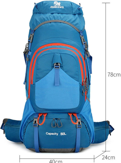 80L Backpack Outdoor Sports Hiking Backpack Multi-Functional Sports Travel Luggage Camping Large Capacity Mountaineering Bag