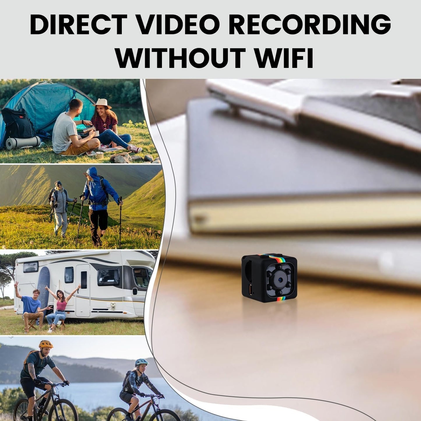 Spy Camera, UCOCARE No WiFi Security Camera, Hidden Camera with 32GB Memory Card, Mini Camera, 1080P FHD Video, 12MP Photo Shooting, Night Vision, Motion Detection, 360Â°Rotation Bracket(Black)