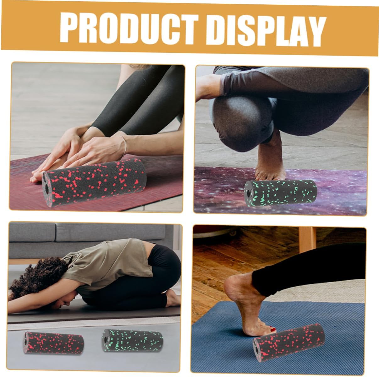 TOYANDONA 4 Pezzi Mini Colonna Yoga Per Massaggio Muscolare Colonna a Rulli Massaggiante Del Corpo Massaggio a Fornitura Yoga Leggero Epp