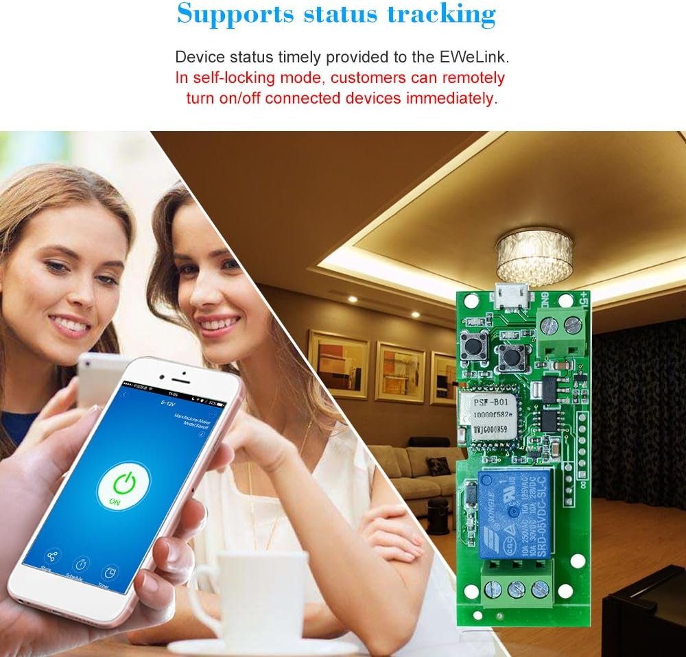 Sonoff Wifi Switch, USB DC5V Wireless Relay Module Smart Home Automation Modules APP Remote Control Timer Switch Voice Control with Alexa Google Home Access Control System