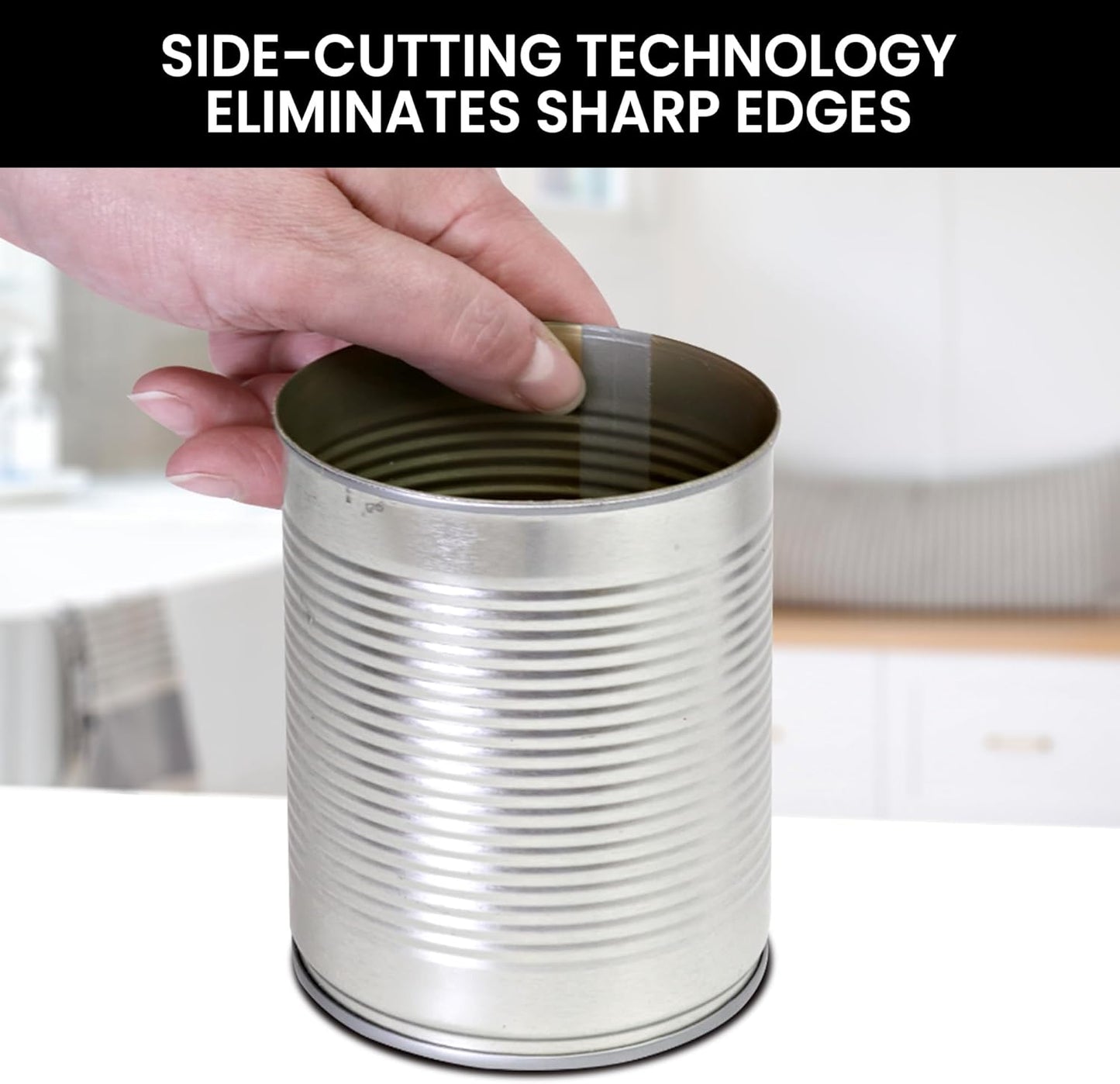 Kenmore Electric Can Opener - Extra-Tall, Smooth-Touch Side-Cut Blade, Safe Storage, Automatic Operation, Opens Regular & Pop-Top Cans, Black Steel Steel Camping Tool, Kitchen Gadget, Secure Grips