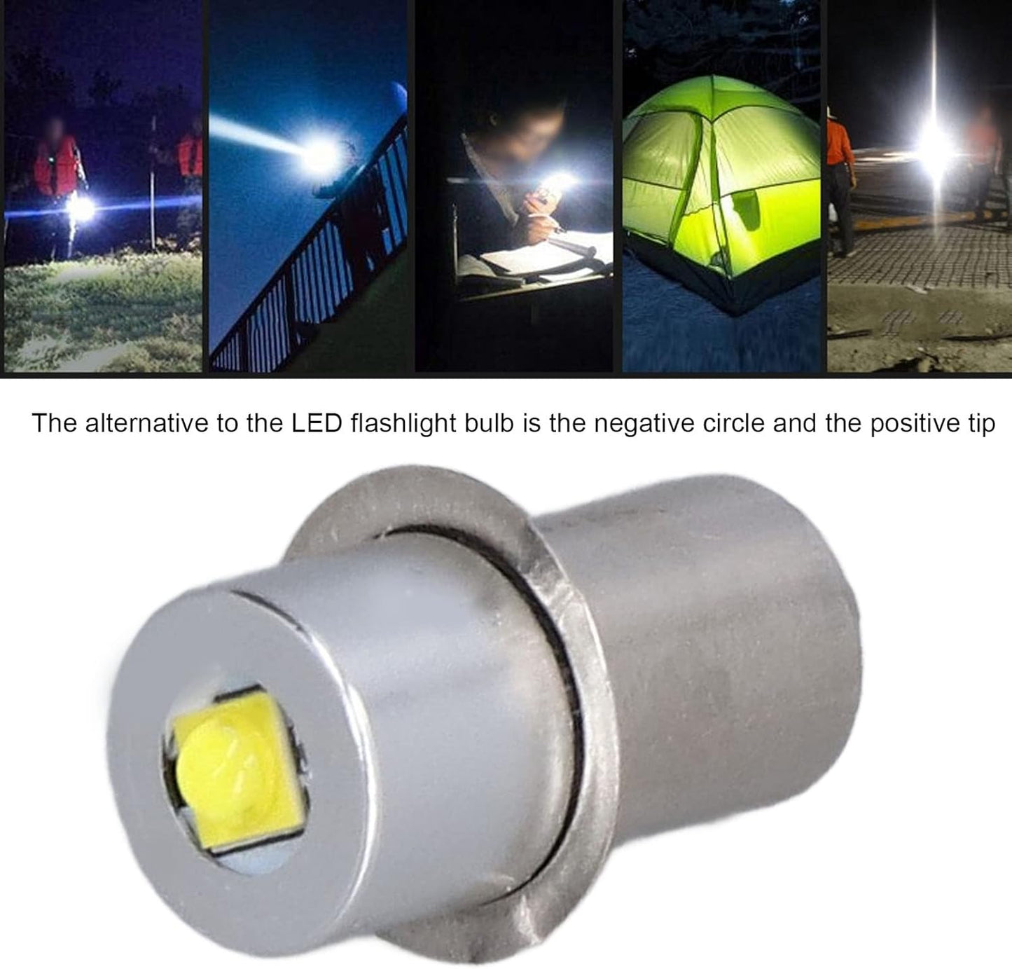 Lampadina per Torcia Lampadina di Ricambio per Torcia Lampadina a Led in Lega di Alluminio Lampadina Ad Alta luminosità Luce Bianca 4.5V 3W Lampadina di Ricambio per Torcia a