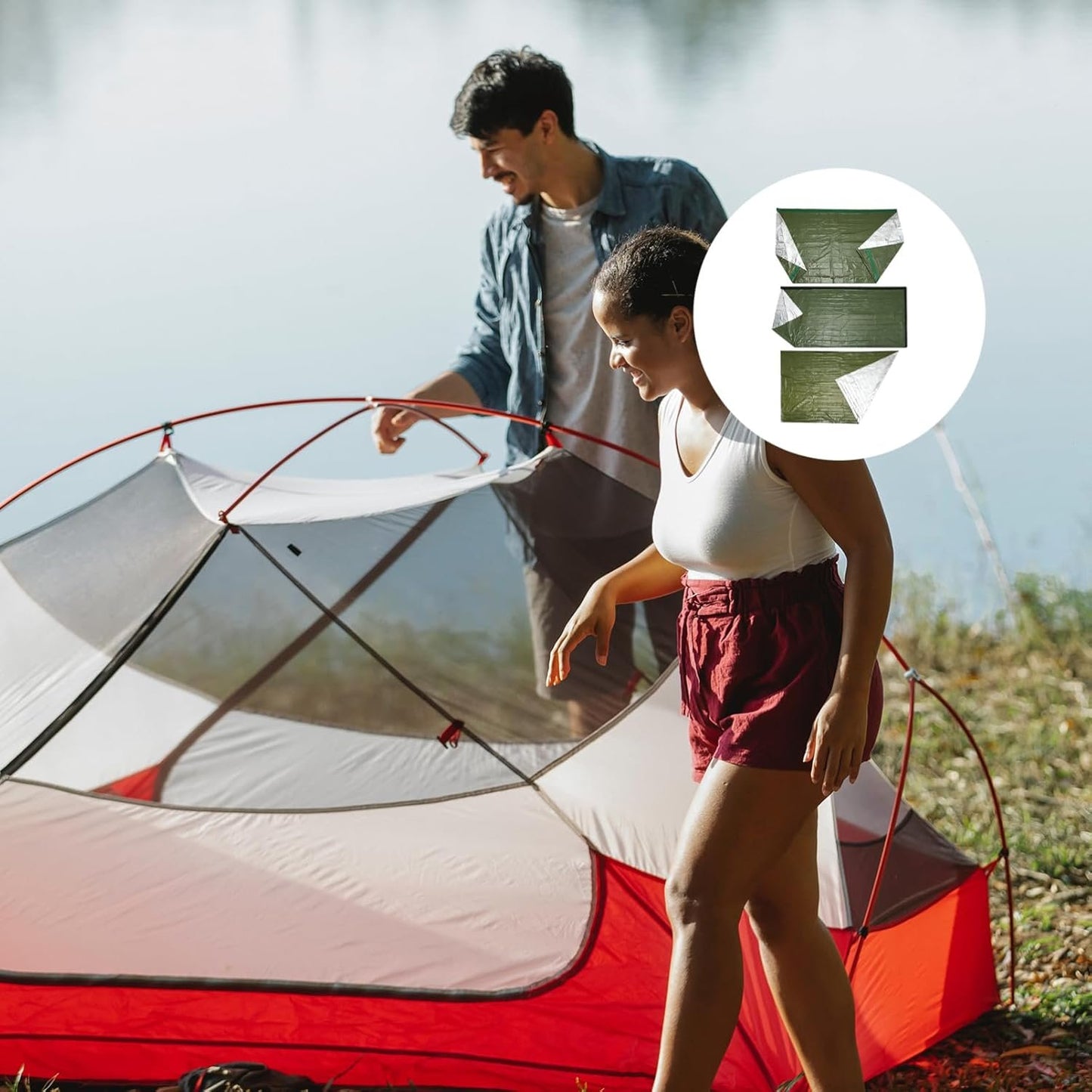 OSOLADY Emergency Thermal Sack with Blanket Tent Lightweight Portable Outdoor Sleeping Sack for Camping Hiking Survival and Emergency Situations