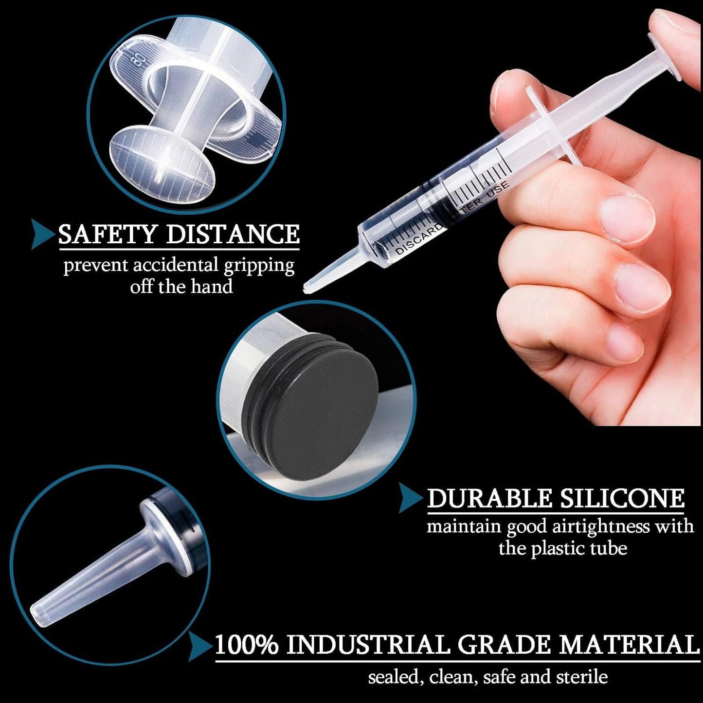 10Pcs Plastic Syringes, 10ml 20ml Measuring Syringe Measurements Individually Sealed Applicator for Industrial Experiments Scientific Labs Oiling Watering Liquids Glue Feeding Pets (20ml-10Pcs)