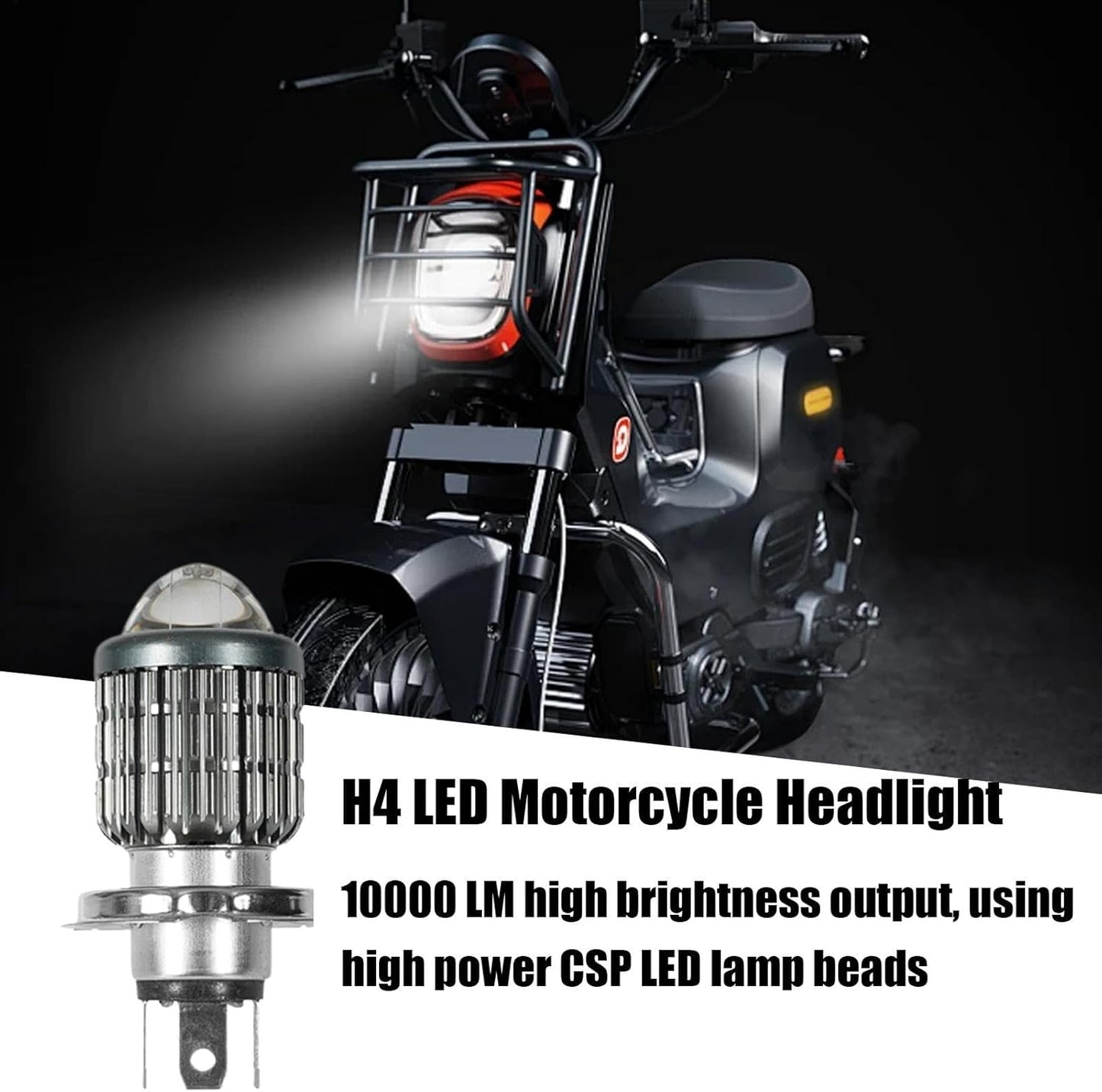Générique LED Headlight Motorcycle, High Brightness LED Driving Lights, Resistant Design, Efficient & Long Lasting, Waterproof, GuideBulb Replacement Parts, Accessories, 1-Pack