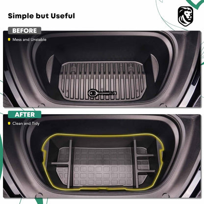 YHTAUTO Front Trunk Organizer Compatible with Tesla Model Y 2020 2021 2022 2023 2024, Frunk Storage Organizer Storage Box fits Tesla Y Accessories, 6 Separate Spaces