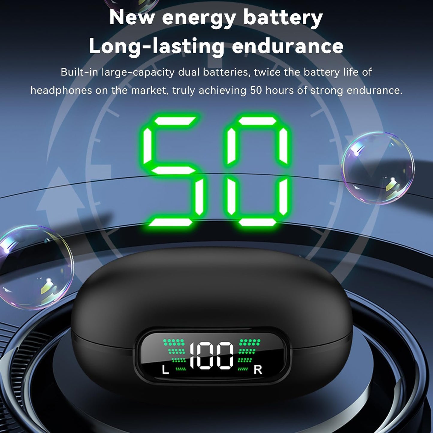 Wireless Earbuds Bluetooth V5.3 Clip-On Open Headphones with Charging Case Waterproof Earbuds Built in Mics Long Playtime High-Fidelity Stereo Earphone Noise Reduction Bluetooth Headsets for Sports