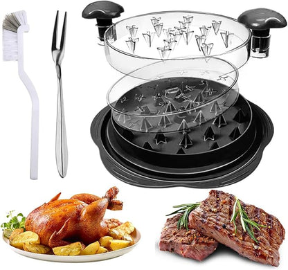 Chicken Shredder, Chicken Breast Shredder Tool Twis with Brush&Fork, Visible Meat Shredder Machine Strong Anti-Slip Base, Safe Transparent Lid, Bpa Free, Dishwasher Safe (9.84"-Black)