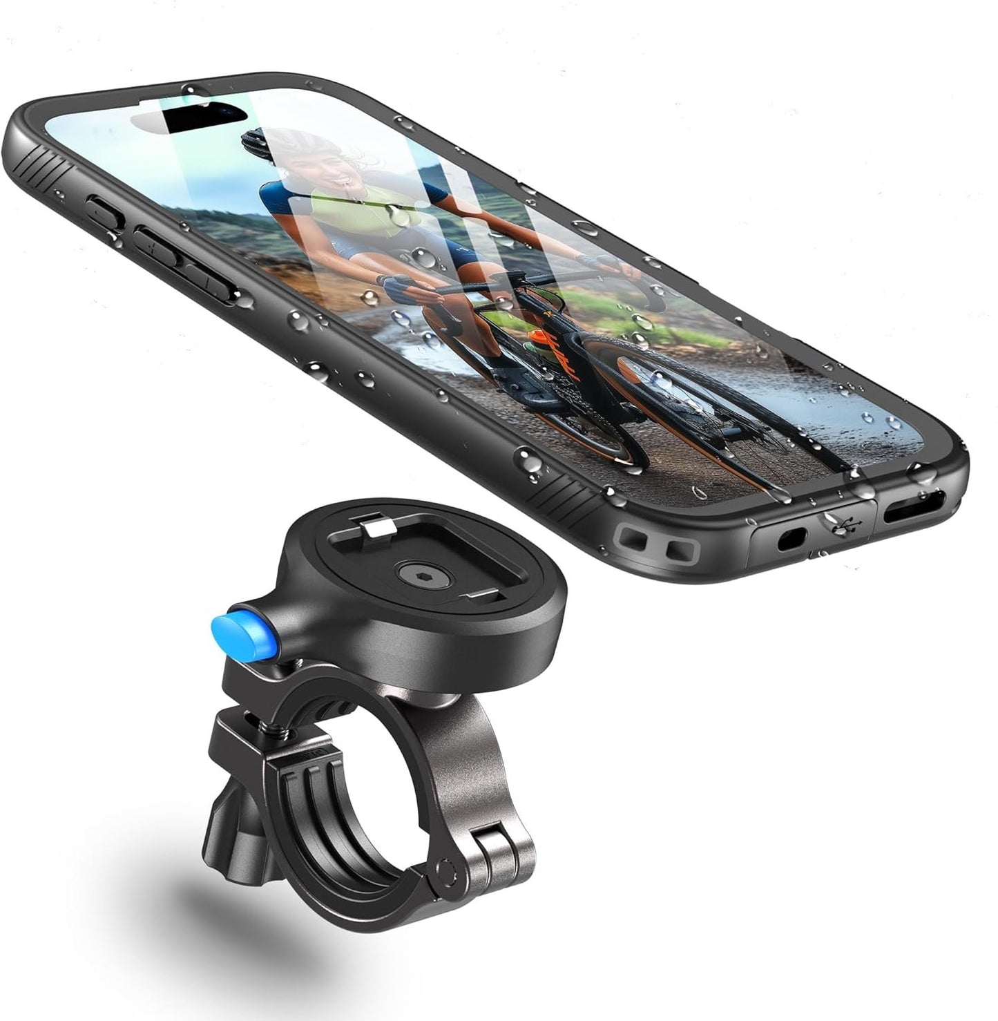 Cozycase Motorcycle Bike Mount for iPhone 13 Waterproof – Metal/Aluminium Mobile Phone Holder/Navigator Handlebar MTB/Bicycle Electric Scooter Ebike Scooter Mountain Bike Waterproof