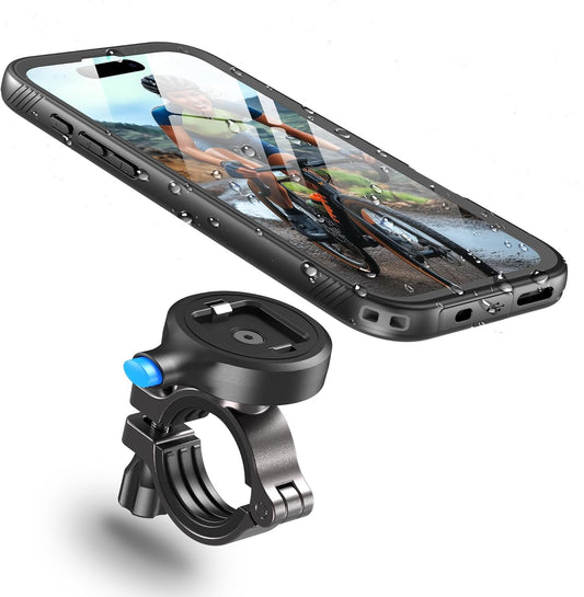 Cozycase Motorcycle Bike Mount for iPhone 13 Waterproof – Metal/Aluminium Mobile Phone Holder/Navigator Handlebar MTB/Bicycle Electric Scooter Ebike Scooter Mountain Bike Waterproof
