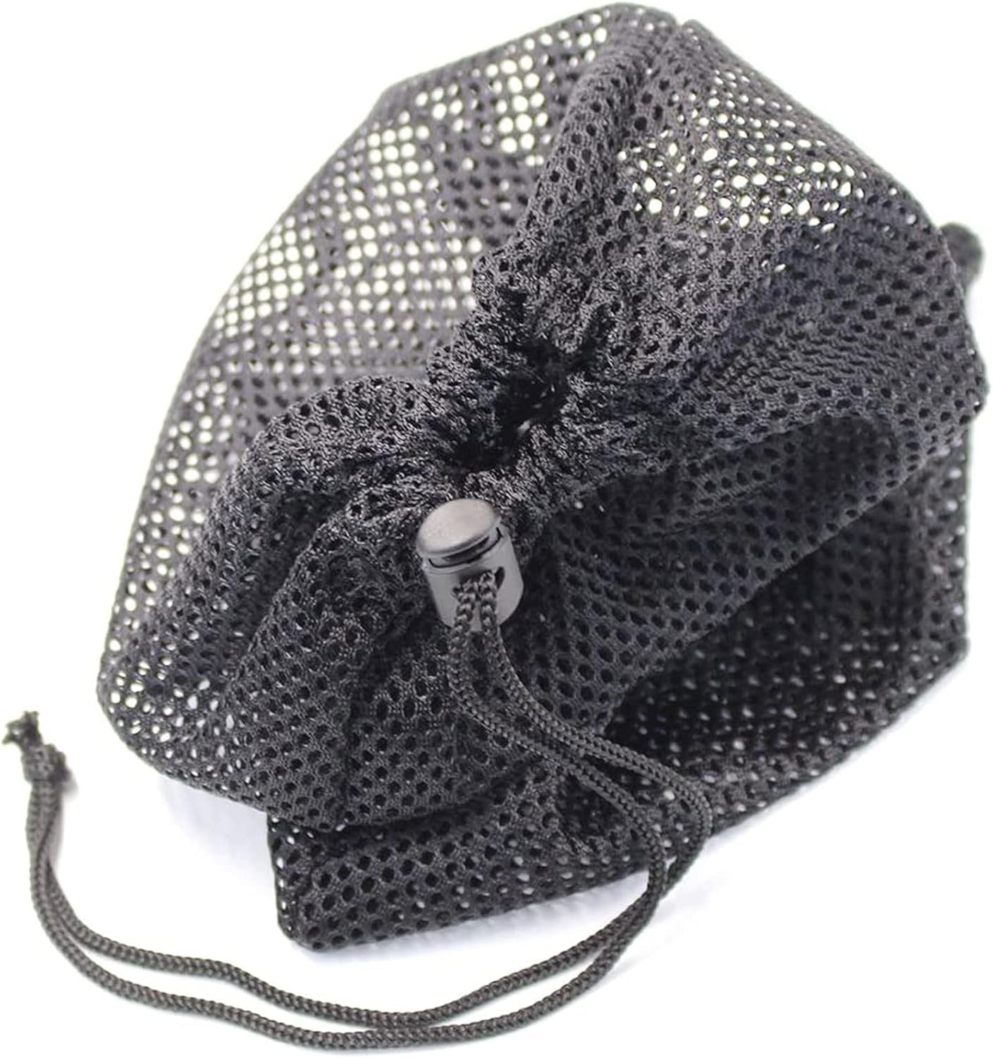 5 PCS Multi Purpose Nylon Black Mesh Drawstring Storage Ditty Bags for Travel & Outdoor Activity & Collecting (11 x 7.5inch)