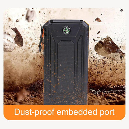 Portable Charger Solar - Outdoor Powerr Bank with Solar Panel, Waterproof Mobile Battery | Duall USB Charging Ports, Emergencyy Light Feature, Compact Backup Source for Camping and Travel