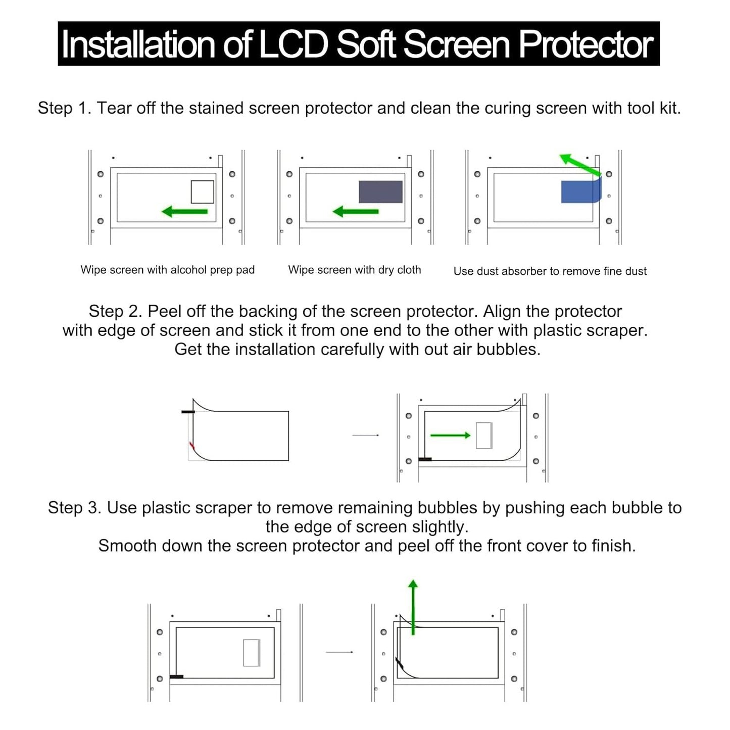 HIKUDIY 5PCS 10 Inches LCD Screen Protector Film - Scratch-Resistant High Light Transmittance Protective Films for ELEGOO Saturn 4 12K/Saturn 4 Ultra 12K LCD Resin 3D Printer