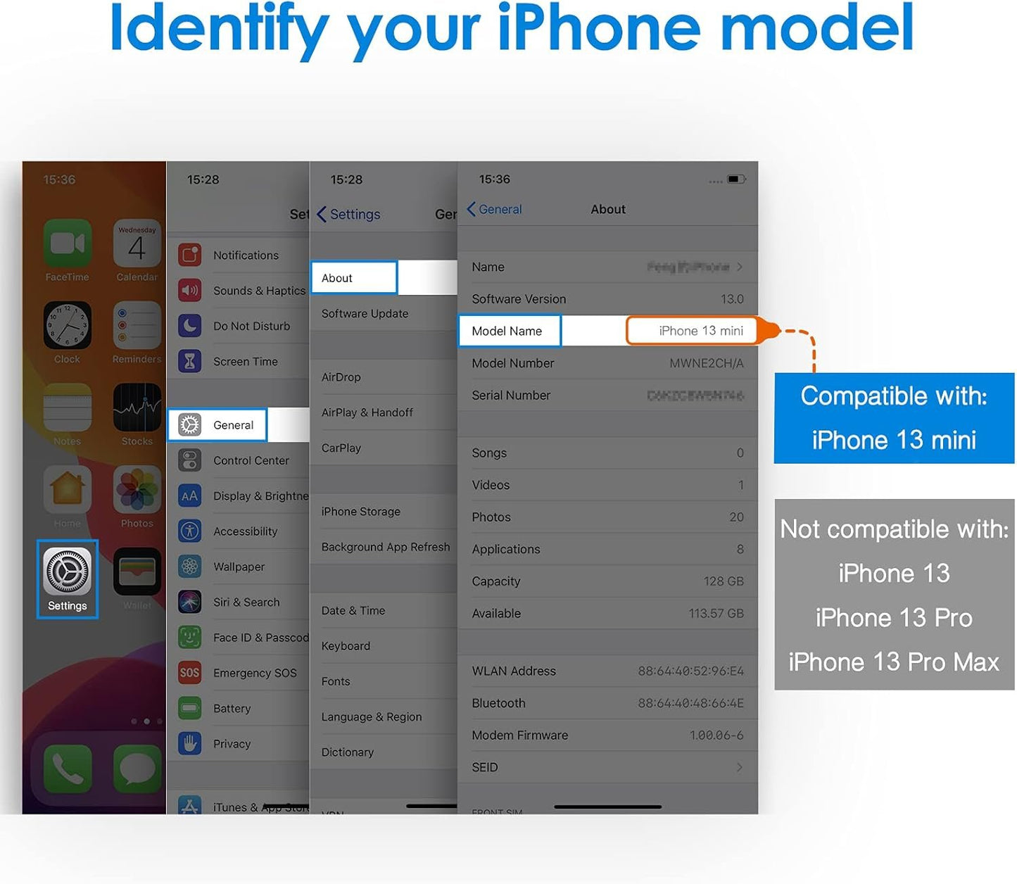 JETech Screen Protector for iPhone 13 mini 5.4-Inch, Tempered Glass Film, 3-Pack
