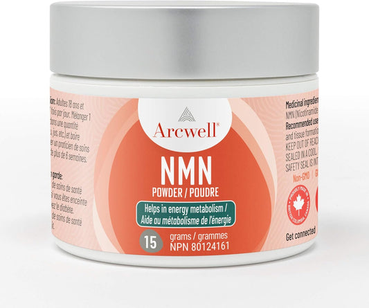 Arcwell Micronized NMN (Nicotinamide Mononucleotide) Powder | 250 mg per Scoop | NAD+ Supplement | Source of Niacin, Vitamin B3 | Supports Cellular Health & Energy Production (15 g, 60 servings)