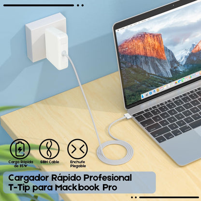 85W Fast Charger Replacement for MacBook, T-Tip Power Adapter with 68 inch Cable, Compatible with MacBook Pro and Air of 13”/15"/17“ (Late 2012-2017 Models, UL Certified)