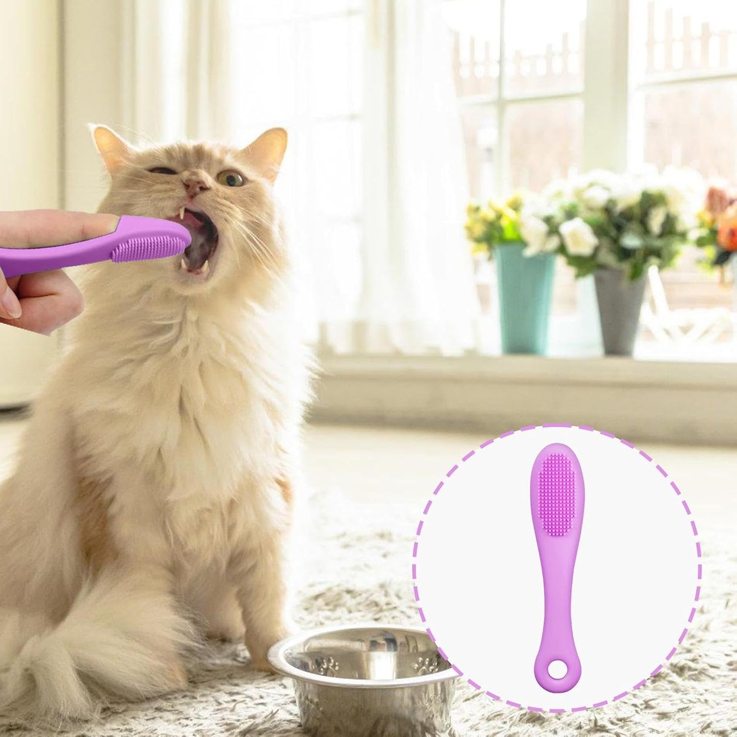 Cat accne Brush - Cat accne Chin trreatment | Silicone Brush for Cats Chin accne & Blackhead Exfoliation | Multifunctional Cleaning Brush for Cats & Pets