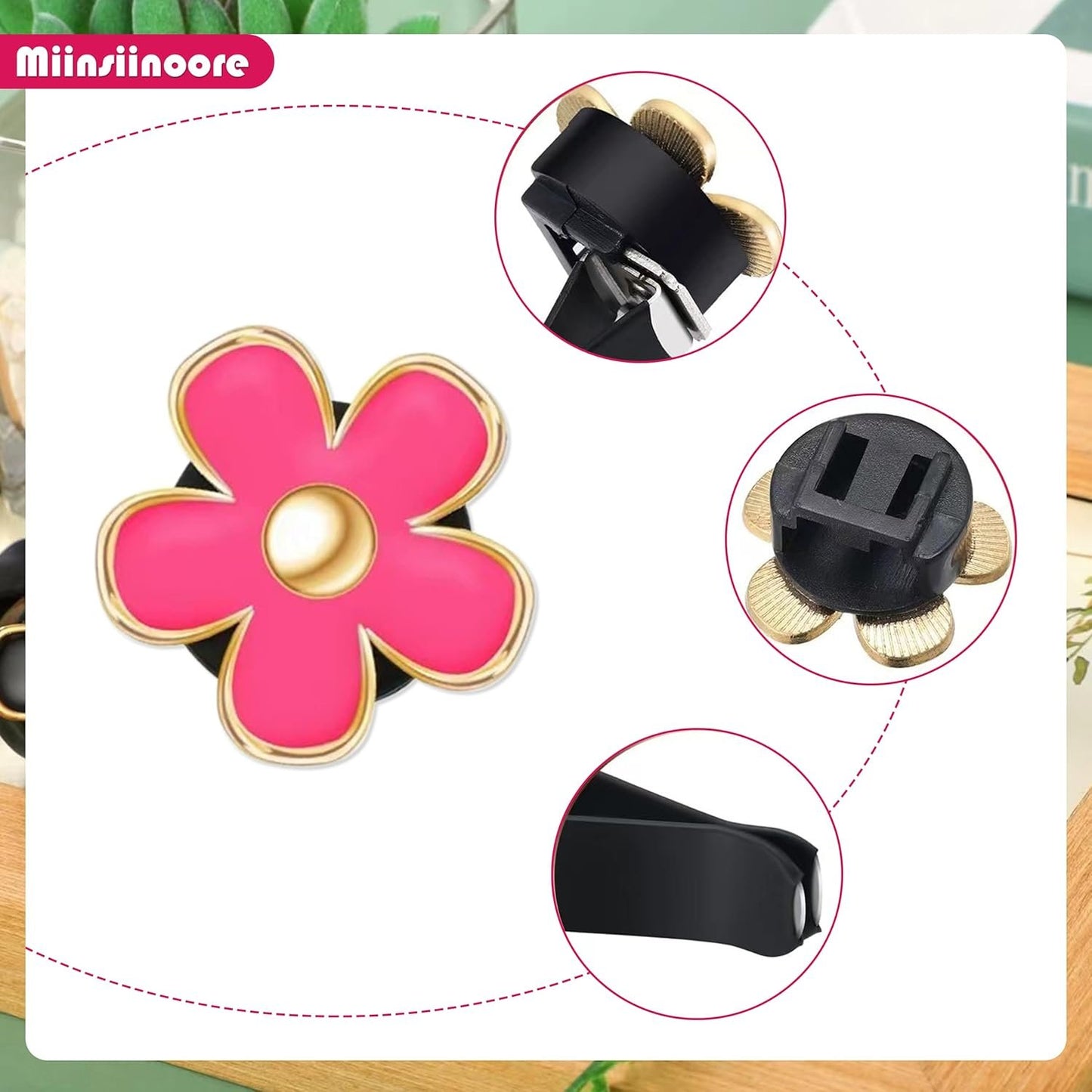 12 Pcs Daisy Flowers Air Vent Clip, Cute Car Air Outlet Clip Vent Clips, Car Diffuser Vent Clips Car Interior Decor Accessories Air Freshener Clip for Women Car Interior Accessories