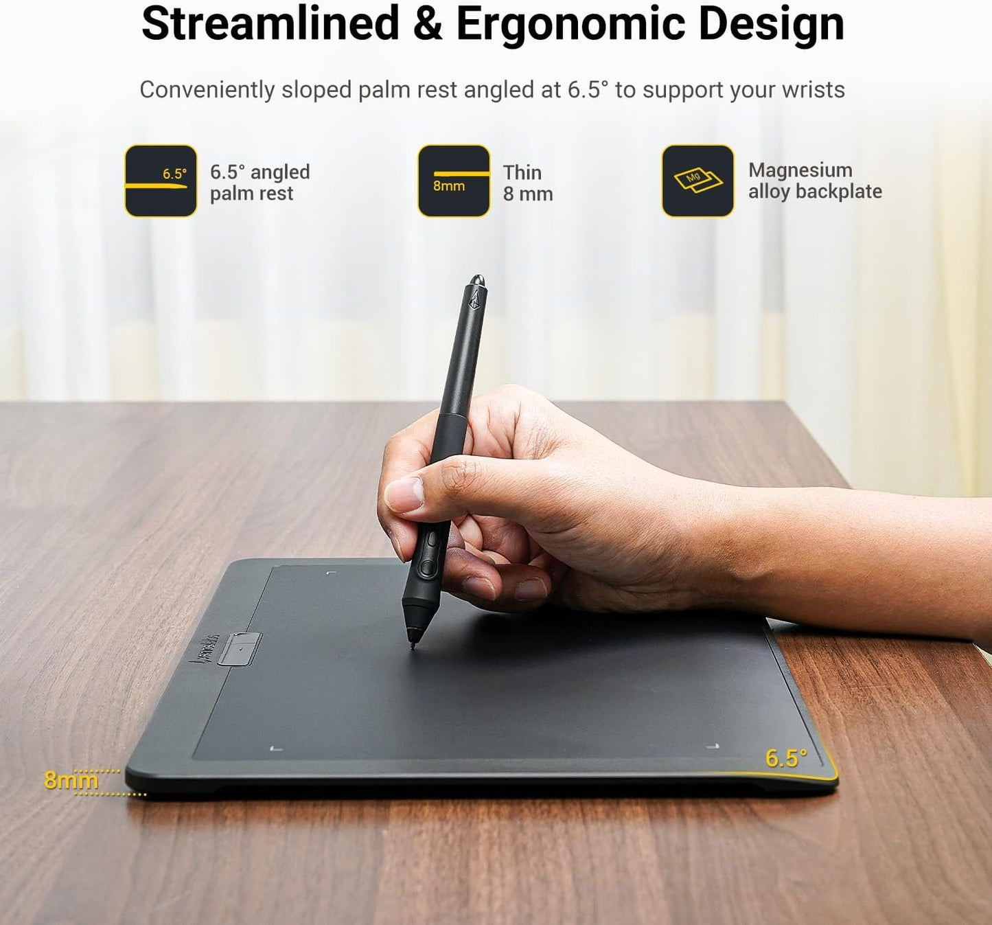 XENCELABS Drawing Tablet Bundle, 10 x 6 inch Wireless Graphic Tablet with Shortcut Keys, Pen Tablet with 2 Battery-Free Stylus, 8192 Levels Pressure for PC Mac Linux, Black