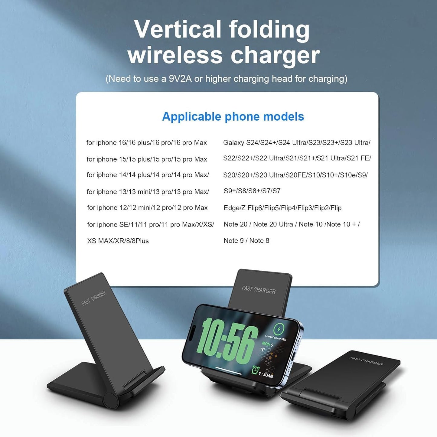 Wireless Charger for iPhone Galaxy Pixel Wireless Charging Stand for iPhone 16 15 14 13 12 11 Series,Samsung Galaxy S24 S23 S21 S20 Ultra Plus Note 20 Galaxy Buds 3 Pro,Pixel 9 8 7 Pro Pixel Buds