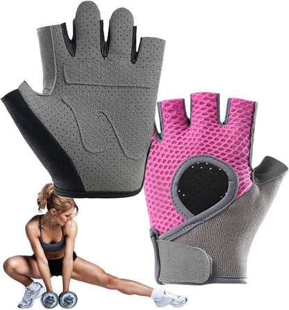 Fitness Gloves, Gym Weight Lifting Gloves, Training Hand Gear, Padded Palm Protection, Breathable Anti-Slip Grip, 1 Pair Black, Sportswear for Indoor Workouts Rock Climbing Cycling