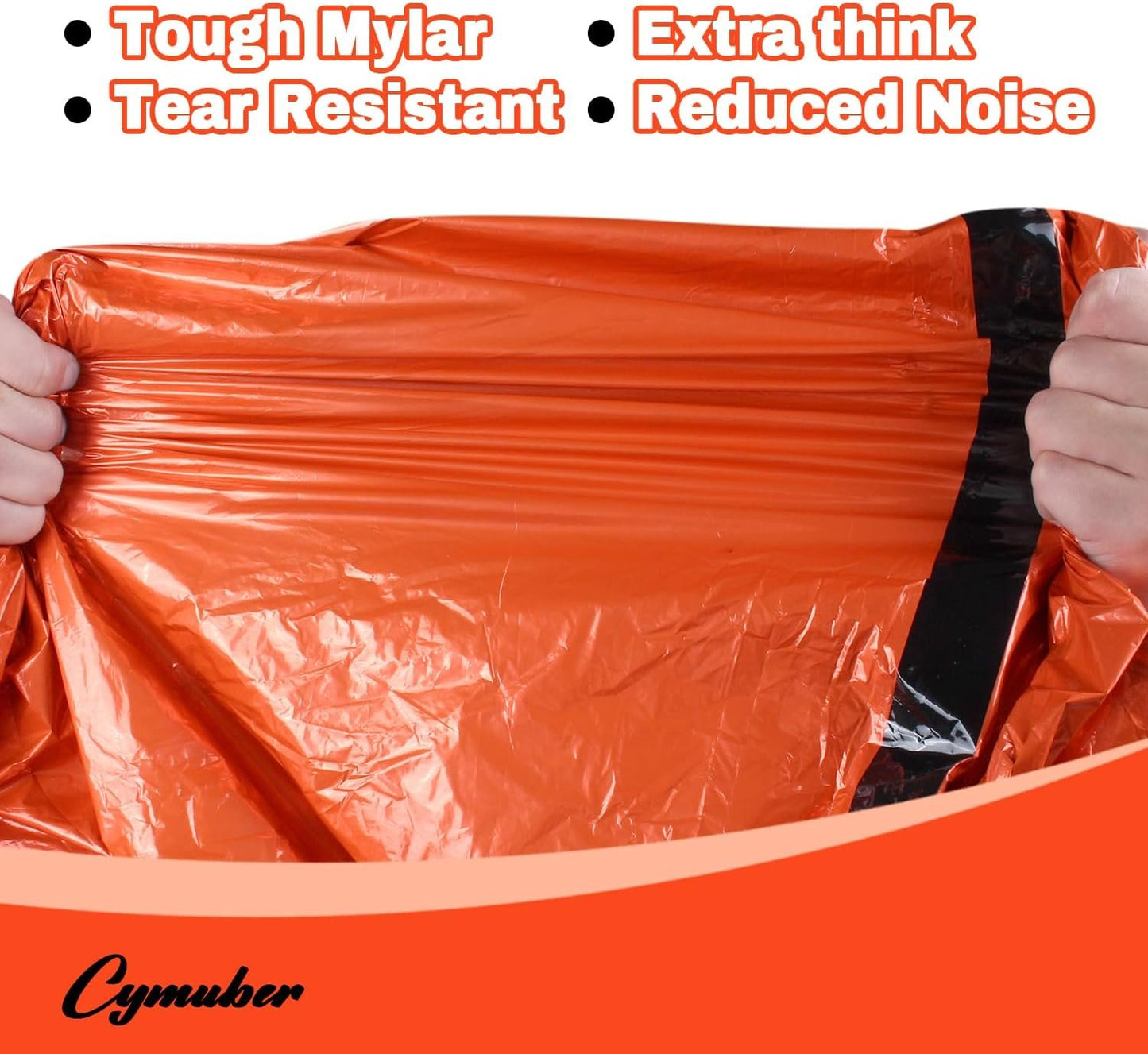 Emergency Sleeping Bag Survival Bag,Cymuber 2 Pack Portable Waterproof Thermal Bivy Sacks Tac Bivvy Bags,84"x36" Camping Mylar Sleeping Bag Survival Gear Emergency Blankets Survival Shelter